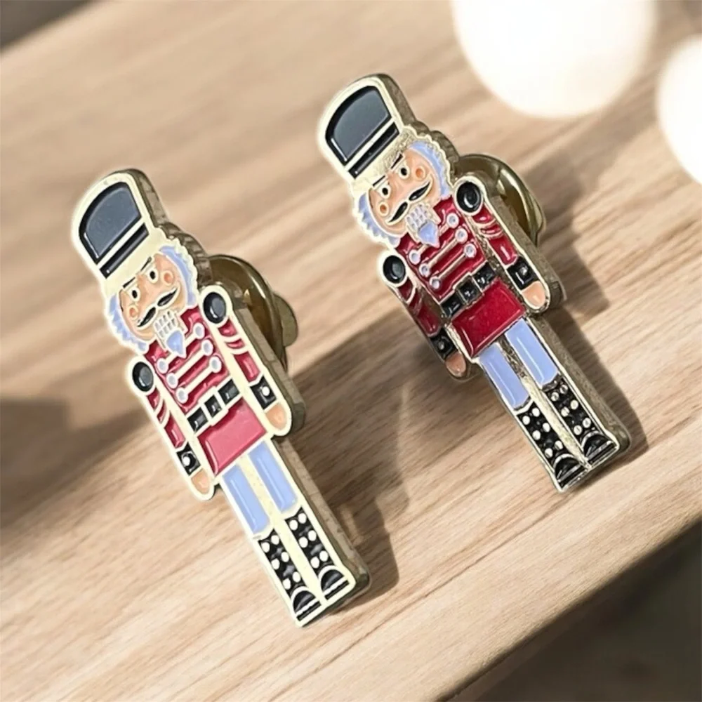 PinMart's Festive Nutcracker Holiday Christmas Enamel Lapel Pin Lot of 2 - Picture 3 of 5